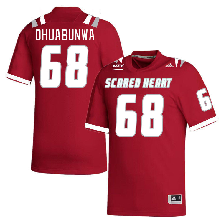Men-Youth #68 Isaiah Ohuabunwa Scared Heart Pioneers 2023 College Football Jerseys Stitched Sale-Red